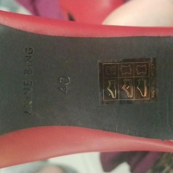 💕ANINE BING💕 Annabelle Boots 100% Leather Pointed Toe Ankle Booties Red 40 - Picture 17 of 17